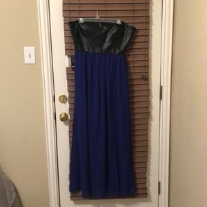 Blue Strapless Dress